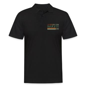 23rd Birthday May Vintage 2000 Vintage - Men's Polo Shirt - black - Front - Kai (181cm)
