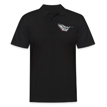 Buckelwal - Männer Poloshirt - Schwarz - Vorne - Kai (181cm)
