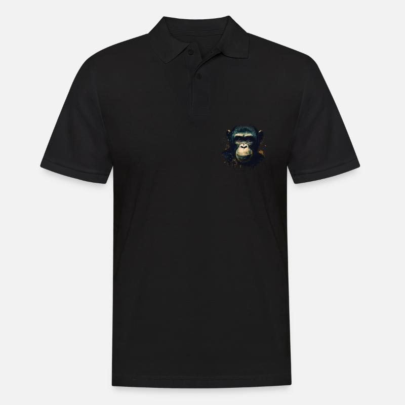 Schimpansen Affe Porträt - Männer Poloshirt - Schwarz