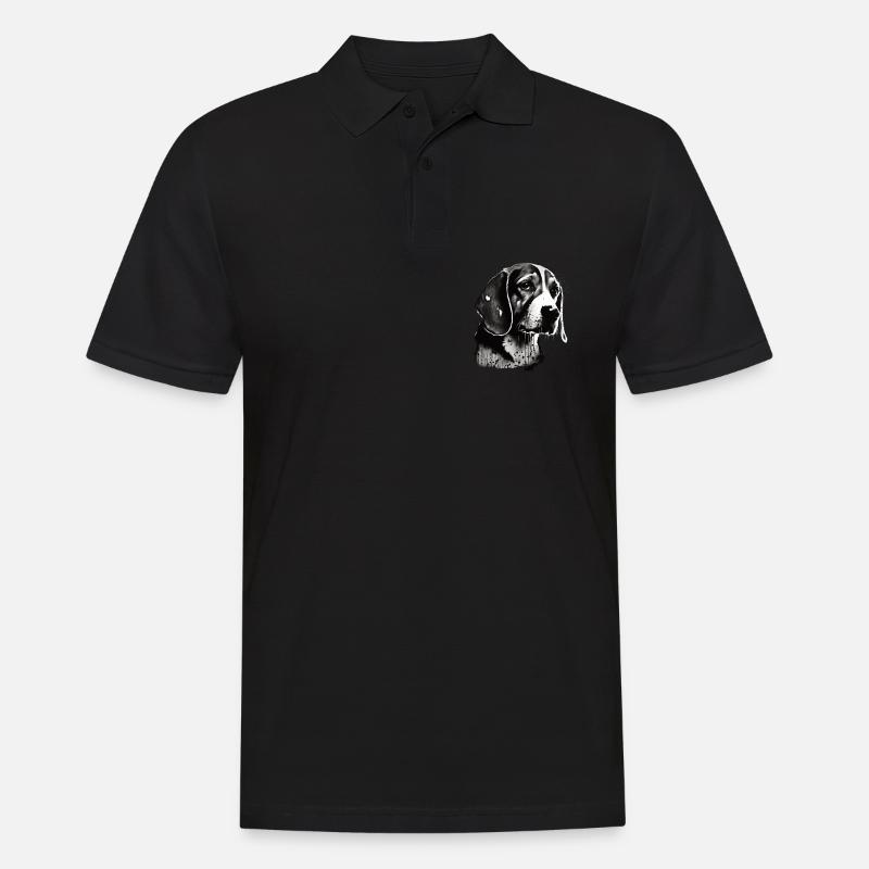Beagle Bild Portrait - Männer Poloshirt - Schwarz