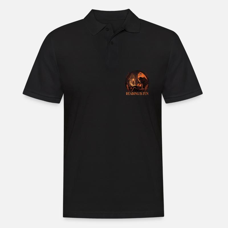 Reading is Fun Goth - Männer Poloshirt - Schwarz