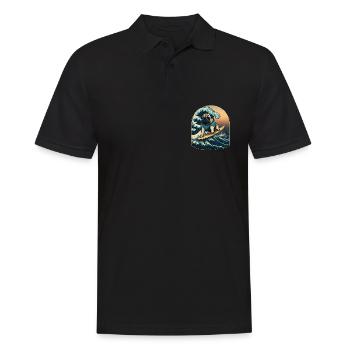 Mops Kanagawa Japanische Kunst - Männer Poloshirt - Schwarz - Vorne - Kai (181cm)