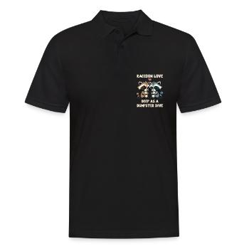 Raccoon Love is Deep as a Dumpster Dive - Männer Poloshirt - Schwarz - Vorne - Kai (181cm)