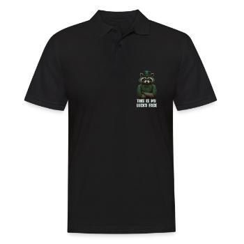 This is my lucky Face Raccoon St. Patty - Männer Poloshirt - Schwarz - Vorne - Kai (181cm)
