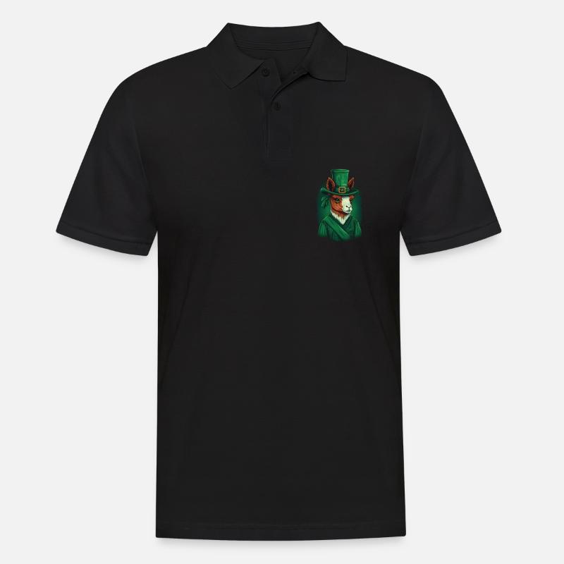 Llama St. Patty - Männer Poloshirt - Schwarz