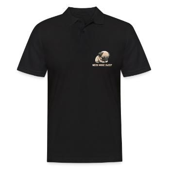 Besoin de plus de carlin de sommeil - Polo Homme - noir - Devant - Kai (181cm)