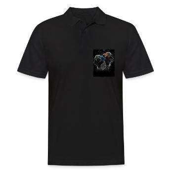 Pug Portrait - Men's Polo Shirt - black - Front - Kai (181cm)