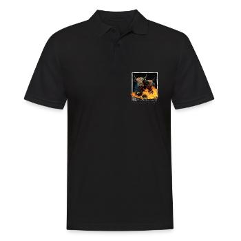 Schottisches Hochlandrind Porträt - Männer Poloshirt - Schwarz - Vorne - Kai (181cm)
