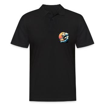 Panda bear surfing on the big wave - Men's Polo Shirt - black - Front - Kai (181cm)