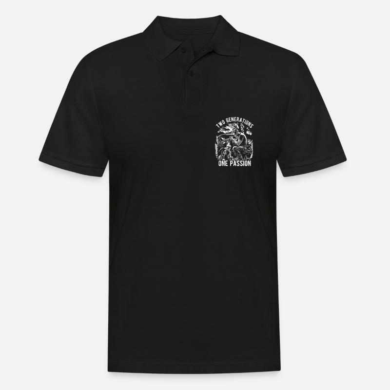 Two Generations One Passion - Männer Poloshirt - Schwarz