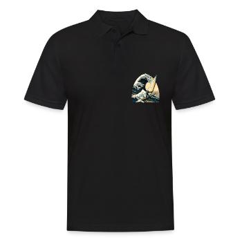Windsurfing the big wave of Kanagawa - Men's Polo Shirt - black - Front - Kai (181cm)