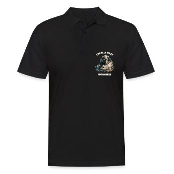 Ich Hasse Den Morgen Wirklich! Mops Hund - - Männer Poloshirt - Schwarz - Vorne - Kai (181cm)