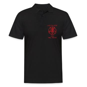 Amour Pilates et salut Satan - Polo Homme - noir - Devant - Kai (181cm)