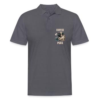 Coffee & Pugs - Männer Poloshirt - Anthrazit - Vorne - Nico (186cm)