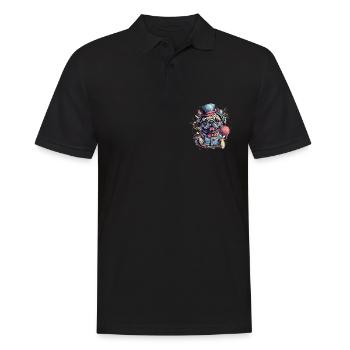 Cute Pug Little Dog - Men's Polo Shirt - black - Front - Kai (181cm)