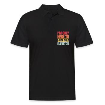 Je ne suis là que pour prendre l’ascenseur - Polo Homme - noir - Devant - Kai (181cm)