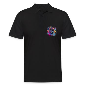 Pug paint splash design - Men's Polo Shirt - black - Front - Kai (181cm)