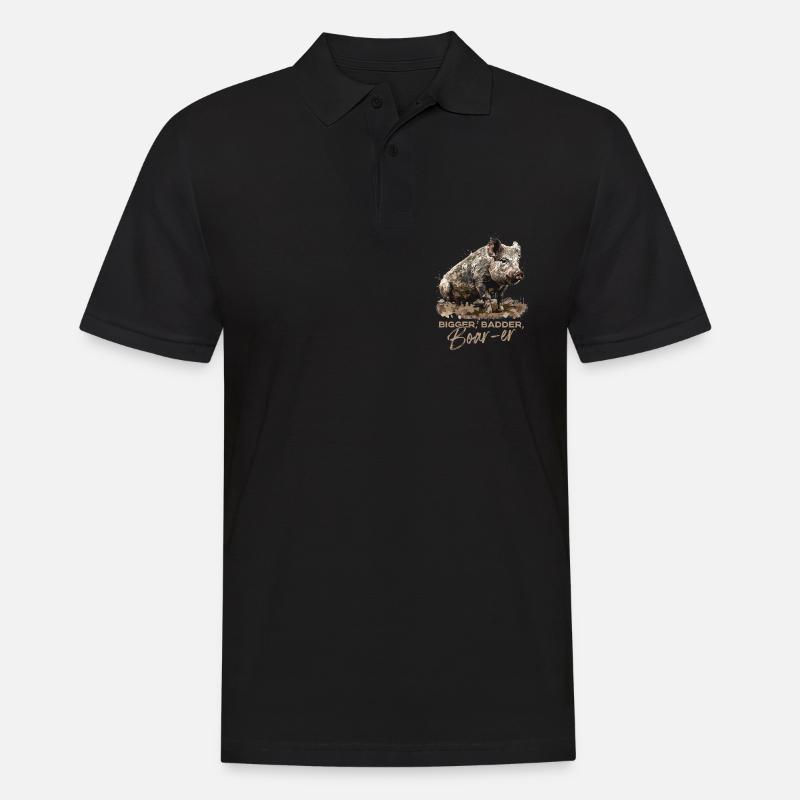 Bigger Badder Boar-er - Männer Poloshirt - Schwarz