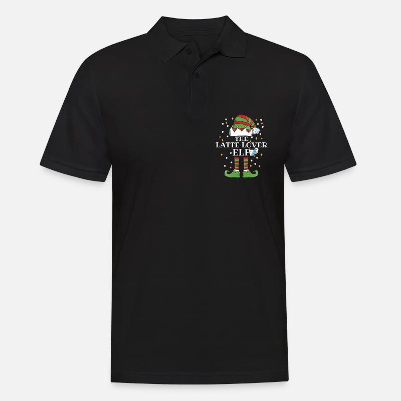 Le café Elfe Latte Lover - Polo Homme - noir