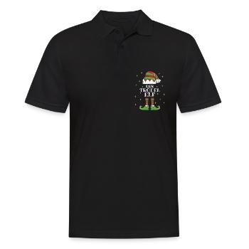 Der Trödel Elf - Familien Weihnachtsoutfit - Männer Poloshirt - Schwarz - Vorne - Kai (181cm)