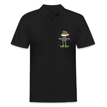 Der Masseur Elf - Familien Weihnachtsoutfit - Männer Poloshirt - Schwarz - Vorne - Kai (181cm)