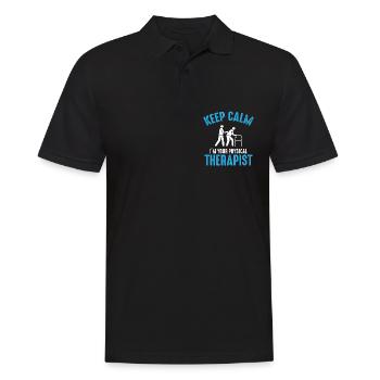 Restez calme, votre thérapeute est là – Expert - Polo Homme - noir - Devant - Kai (181cm)