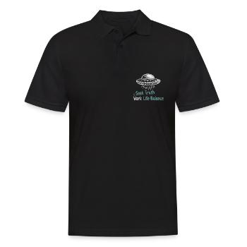 À la recherche de la vérité Vie Équilibre OVNI Alien - Polo Homme - noir - Devant - Kai (181cm)