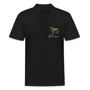 Graze Work Life Balance – Scottish Highland Cow - Men's Polo Shirt - black - Front - Kai (181cm)