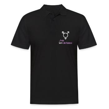 Équilibre entre vie professionnelle et vie privée – Transgenre Lqbt - Polo Homme - noir - Devant - Kai (181cm)