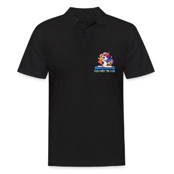Glow With The Flow Unicorn Yoga - Männer Poloshirt - Schwarz - Vorne - Kai (181cm)