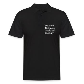 Dogs Devoted Outgoing Guardian Snuggly - Men's Polo Shirt - black - Front - Kai (181cm)