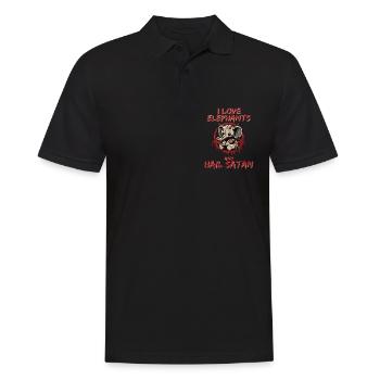 J’aime les éléphants et je salue Satan Heavy Metal - Polo Homme - noir - Devant - Kai (181cm)