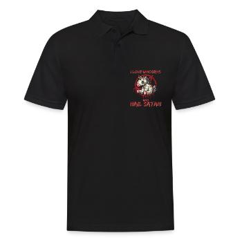 J’aime les licornes et je salue Satan Heavy Metal Gothique - Polo Homme - noir - Devant - Kai (181cm)