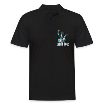 Liberty Rocks Patriotic Music Design - Männer Poloshirt - Schwarz - Vorne - Kai (181cm)