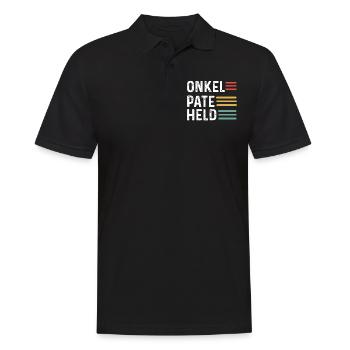 Onkel Pate Held Patenonkel Patenkind Neffe Nichte - Männer Poloshirt - Schwarz - Vorne - Kai (181cm)