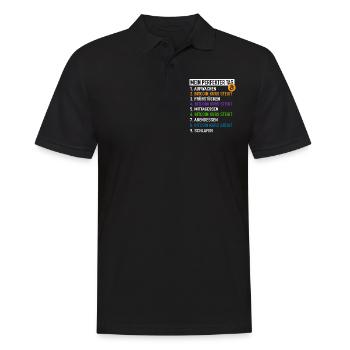 Bitcoin Mein Perfekter Tag - Bitcoin Kurs Steigt - Männer Poloshirt - Schwarz - Vorne - Kai (181cm)