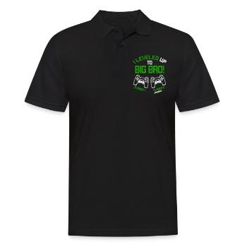 I Leveled up to Big Bro - Gaming Video Gamer - Männer Poloshirt - Schwarz - Vorne - Kai (181cm)