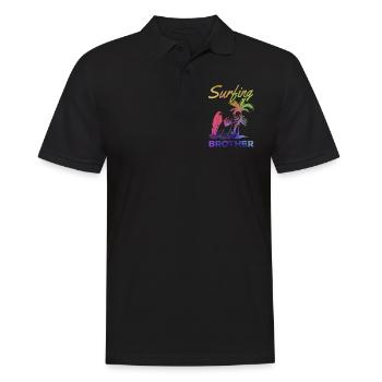 Surfbrett Surfen Bruder Wave Surfer Bruder Surfen - Männer Poloshirt - Schwarz - Vorne - Kai (181cm)
