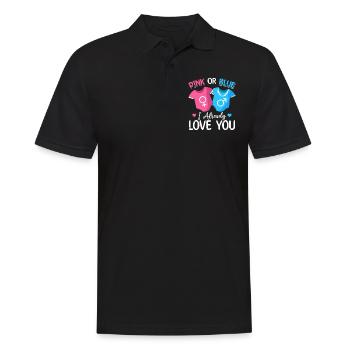 Rosa oder Blau Ich liebe dich schon - Baby - Männer Poloshirt - Schwarz - Vorne - Kai (181cm)