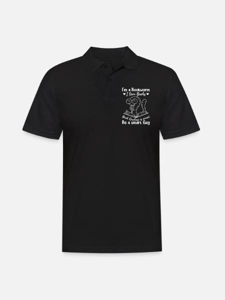 Funny Book Reading Bookworm - I Am A Bookworm I - Men's Polo Shirt - black