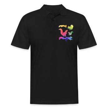 Funny squirrels, cute - Men's Polo Shirt - black - Front - Kai (181cm)