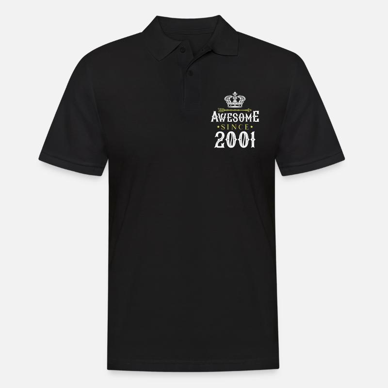 2001 awesome since - Männer Poloshirt - Schwarz