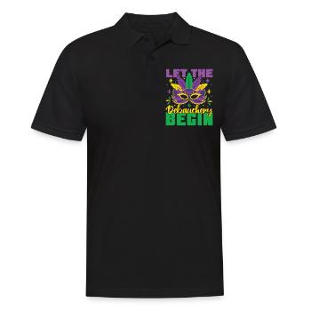 Let The Debauchery Begin Funny Adult Mardi Gras - Men's Polo Shirt - black - Front - Kai (181cm)