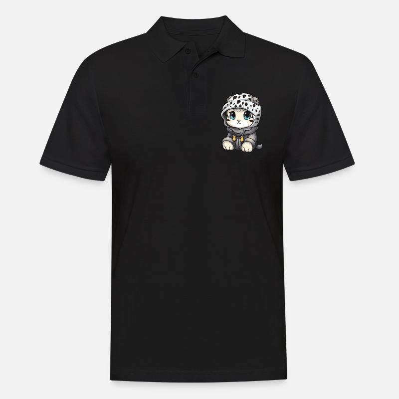 Snow leopard winter leopard comic - Men's Polo Shirt - black