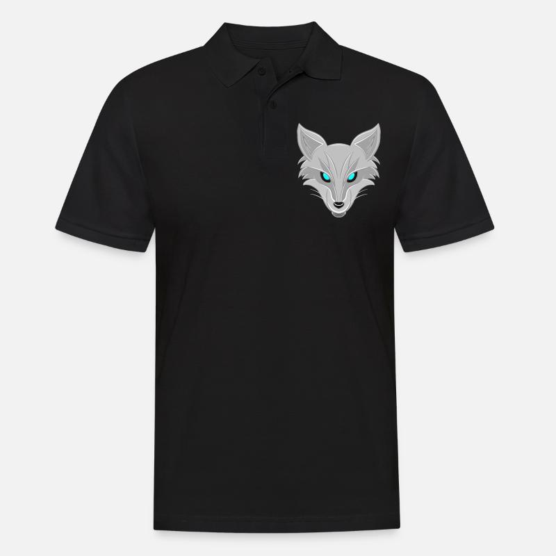 Silberfuchs - Elegantes Tierliebhaber Design - Männer Poloshirt - Schwarz