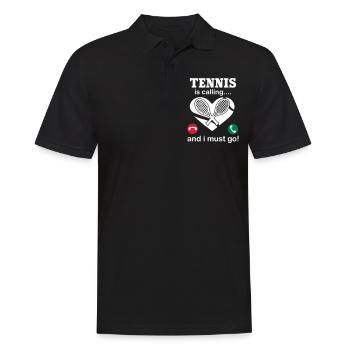 Tennis Is Calling And I Must Go - Männer Poloshirt - Schwarz - Vorne - Kai (181cm)