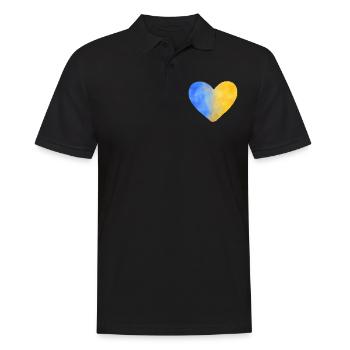 Soutenez l’Ukraine, la paix et non la guerre - Polo Homme - noir - Devant - Kai (181cm)