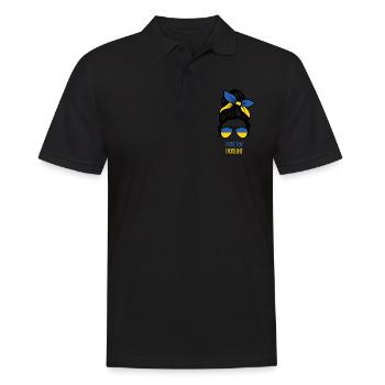 Soutenez l’Ukraine, la paix et non la guerre - Polo Homme - noir - Devant - Kai (181cm)
