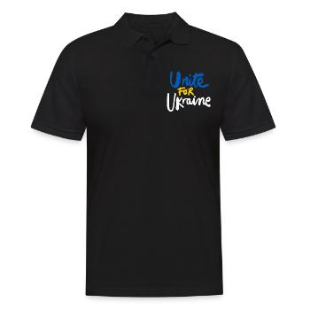 Soutenez l’Ukraine, la paix et non la guerre - Polo Homme - noir - Devant - Kai (181cm)
