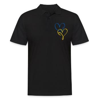 Stand with Ukraine Peace No War - Men's Polo Shirt - black - Front - Kai (181cm)